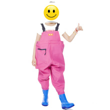 2021 Fashion Waterproof Kids Wader With PVC Rain Boots Fishing Wader